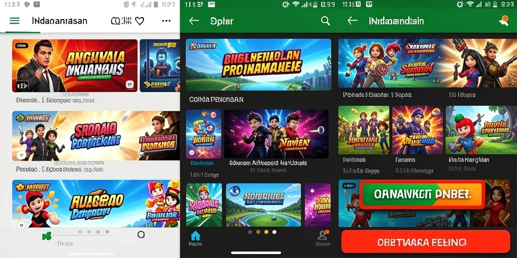 Screenshot menunjukkan menu utama yang menarik.