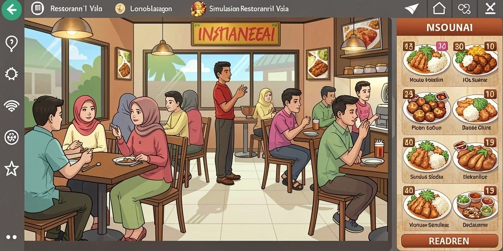 Tampilan level pertama yang menarik dan penuh warna.