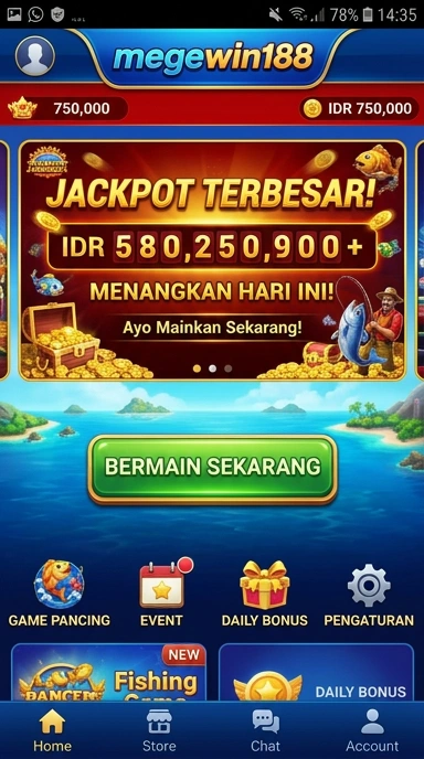 Galeri pratinjau visual megewin188 build APK resmi terbaru